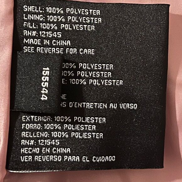 London Fog Hooded Box Quilt Coat Hooded Heather Pink Petite Medium NWT - Picture 8 of 9